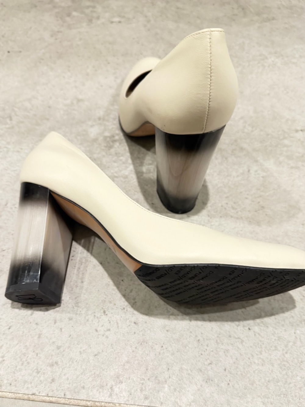 Donald J. Pliner Cream Leather Pointed-Toe Pumps